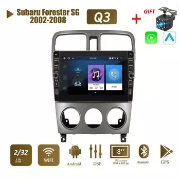 8-дюймовый 2 Din Android автомобильный радиоприемник мультимедийный видеоплеер для Subaru Forester SG 2002-2008 с кнопкой Carplay WiFi 2 + 32 ГБ 1+32GB