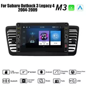 8-дюймовый Android для Subaru Outback 3 Legacy 4 2004-2009 с кнопочной ручкой, автомобильный CarPlay, радио, видео, мультимедиа, GPS-плеер, 2 + 32 ГБ 1+32GB
