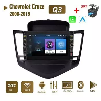 8-дюймовый автомобильный радиоприемник 2 Din Android для Chevrolet Cruze 2008-2015 с кнопочной ручкой головного устройства стерео GPS WIFI навигация мультимедийный плеер Carplay 2 + 32 ГБ 1+32GB