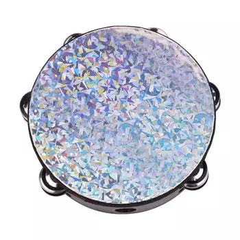 8-дюймовый деревянный лучистый ручной барабан с бубном и двойными рядами 10 Inch чёрный