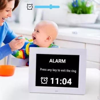 8-дюймовый дисплей Цифровой календарь День Часы 12 будильников Страдающие болезнью Альцгеймера Несокращенный
