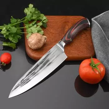 8-дюймовый нож шеф-повара 5cr15 Кованый нож из нержавеющей стали Нож для ломтиков Нож для сырой рыбы Кухонный нож