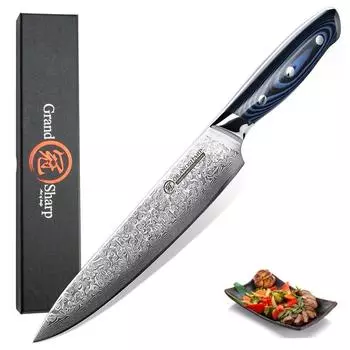8-дюймовый японский нож шеф-повара из дамасской нержавеющей стали, 67 слоев VG10, кухонный нож шеф-повара из дамасской стали G10 с ручкой