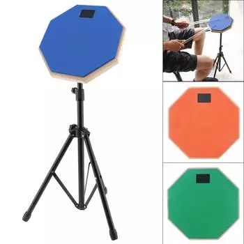 8-дюймовый резиновый деревянный тупой барабан для практики барабанов с подставкой, 3 цвета на выбор зелёный