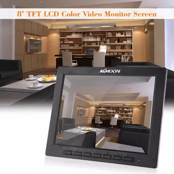 8-дюймовый TFT-ЖК-экран цветного видеомонитора VGA BNC AV-вход для ПК CCTV с пультом дистанционного управления и подставкой и поворотом