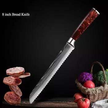 8-дюймовый зубчатый нож из нержавеющей стали для нарезки тостов, хлеба, ножа для торта, резак
