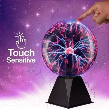 8-дюймовый звуковой пульт управления Magic Plasma Ball Lamp LED Night Light Atmosphere Touch Glass Plasma Light Christmas Party Decor Lighting Only Touch Sensitive