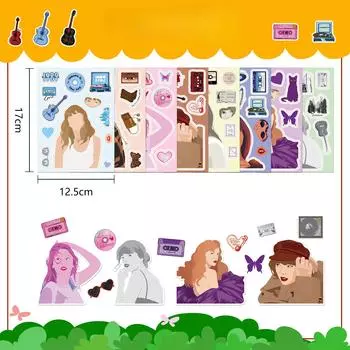 8 Фото/набор стикеров-граффити для обмена лицами Тейлор Звезда Сделай лицо Пазл DIY Наклейки-пазлы