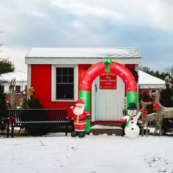 8 футов рождественские надувные арки Санта-Клауса и снеговика для украшения двора, украшения для дома для отдыха и двора US Plug