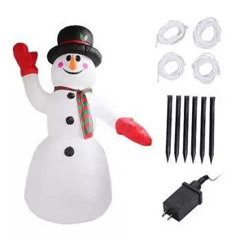 8 футов Высокий Рождественский Надувной Снеговик Рождественские Надувные Изделия Уличные Украшения Двор Двор