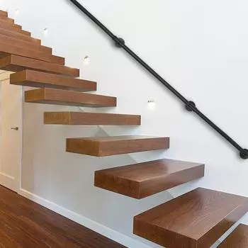 8-футовый поручень для ступеней, лестничные перила, комплект поручней, настенный, для внутренних помещений, трубчатая лестница, поручень, лестница, черный цвет