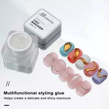 8 г Nial модельный гель с зеркальным эффектом, порошок, УФ-маникюр, полутвердый формовочный клей, полутвердый прозрачный гель для дизайна ногтей «сделай сам», гель для дизайна ногтей с 3D краями белый