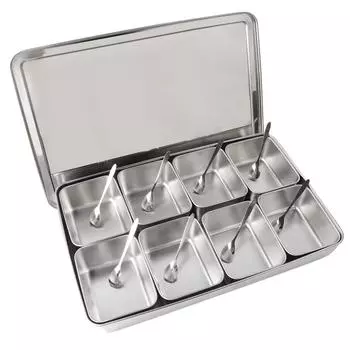 8 Grids Aluminium Alloy Seasoning Box Condiment Storage Containers Spice Jar Kitchen Utensils Seasoning Box Spice Box Spice Jar United States