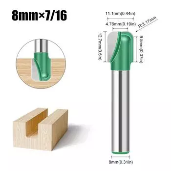 8 Handle Double Arc Round Bottom Knife Slotting Knife Notch Knife Woodworking Scraping Bottom Knife Bowl Cutter Round Bottom Knife Chamfering Knife Double arc round bottom 8X7/16