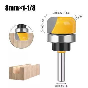 8 Handle Imitation Deep Round Bottom Bakelite Milling Woodworking Tool Round Bottom Linear Cutter Engraving Machine Keyhole Cutter Milling Cutter 8 shank imitation deep round bottom 8 * 1-1/8