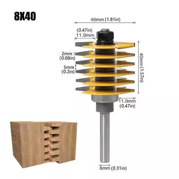 8 Handle Ladder Finger Joint Knife Splicing Knife Splicing Knife Woodworking Milling Cutter Finger Joint Knife 8 Handle Splicing Knife Woodworking Trapezoidal finger pick knife 8 handle