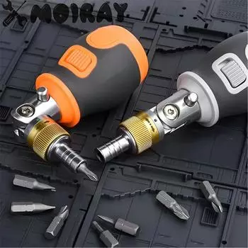 8 in 1 Mini Ratchet Screwdriver Precision Multi Tools Magnetic Bits Household Multi-purpose Pocket Portable Screw Driver оранжевый