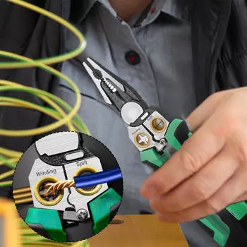 8 in 1 Wire Stripper Crimper Pliers Wiring Tool Nonsllip Voltage Tester for Industrial Winding