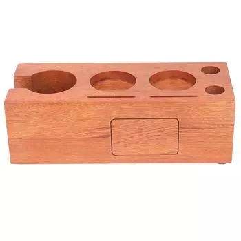 8 in 1 Wooden Coffee Tamper Station 51 To 54mm Height Adjustable Organizer Station 7 Compartments 1