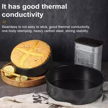 8-дюймовая форма для торта из углеродистой стали с антипригарным покрытием, пищевая, легкосъемная, шифоновая форма для выпечки тортов, которую можно мыть в посудомоечной машине, круглая форма для торта, кухонные гаджеты A