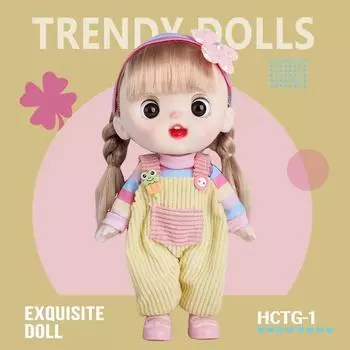 8-inch Doll with Changeable Clothes, Exquisite and Cute Doll, Princess Girl Birthday Gift, Pretend Play Toy 24CM