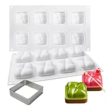 8 каменных башен торт мусс круг торт силиконовая форма квадратный набор для выпечки «сделай сам» белый