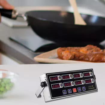 8-канальный цифровой кухонный таймер, ЖК-дисплей, функция памяти, регулируемый объем, часы для выпечки