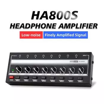 8-канальный усилитель для наушников HA800 Стерео Аудиоусилитель Микроусилитель Усилитель для Музыкального Микшера Записи Сверхкомпактные Усилители Звука