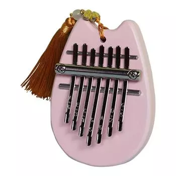 8 Key Fingers Piano Mini Kalimba with Tuning Hammer Retro Gifts for Music Lovers retro oval