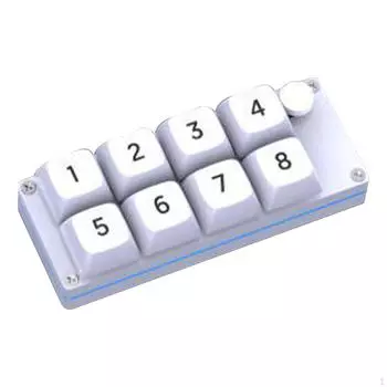 8 клавиш проводная макро механическая клавиатура одноручная игровая лаборатория для офиса белый