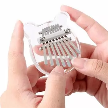 8 клавиш мини-калимба для большого пальца, фортепиано, перкуссия, хрустальная игрушка, музыкальный подарок