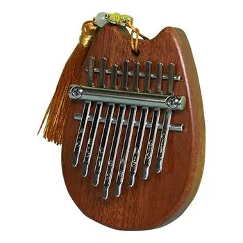 8-клавишная калимба для упражнений, деревянная карманная калимба с молоточком для настройки, ретро-пианино Fingers, изысканный подарок для детей-новичков retro oval