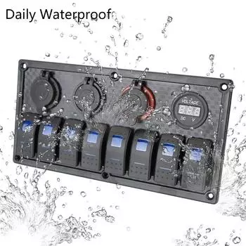 8-клавишная панель переключателей цифровой вольтметр многофункциональный 12 В/24 В водонепроницаемый аксессуары для интерьера автомобиля морской автофургон светодиодный выключатель цепи зелёный