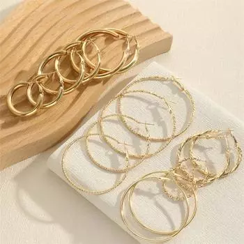 8 компл. преувеличенных золотистых круглых серег-обручей, наборы серег для женщин, роскошные винтажные круглые геометрические завитки для девочек, модные ювелирные изделия, подарки