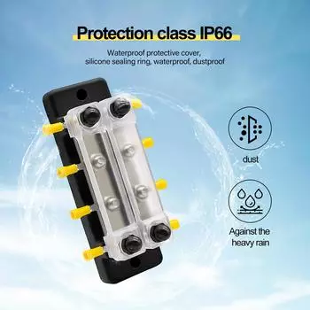 8-контактная шина 150A шинный блок с крышкой заземления распределительный клеммный блок питания для с 8 винтами M6