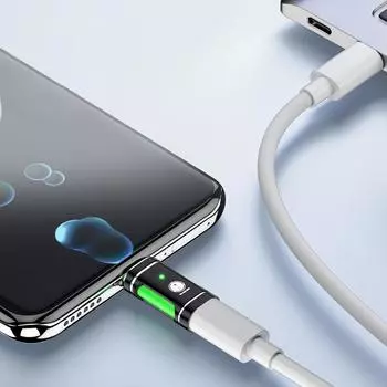 8-контактный разъем «мама» на USB C-кабель-конвертер PD30W для быстрой передачи данных, зарядное устройство для телефона Type-C для iPhone 15, Samsung, Xiaomi, Huawei зелёный