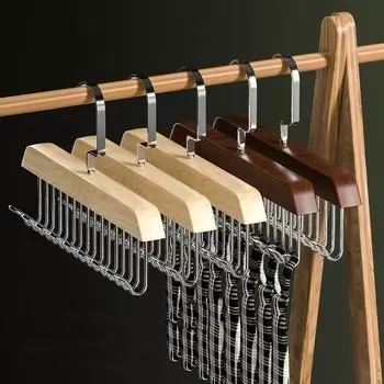 8 крючков, деревянная вращающаяся вешалка для одежды, многофункциональная волнистая вешалка для одежды для шарфа, нижнего белья, галстука, органайзер для гардероба, товары для хранения дома