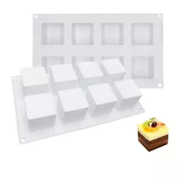 8 квадратных форм для торта, мусса, кубика, силиконовая форма для выпечки десерта, кубик Рубика, шоколада