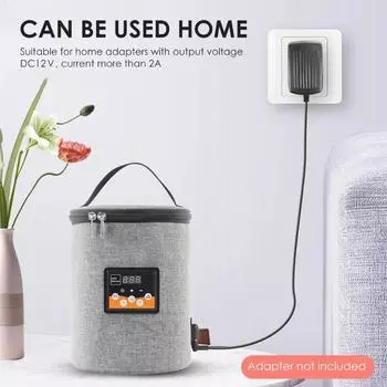 8 л Автомобильный подогреватель бутылочек для детей Подогреватель молока Термостат Сумка Подогреватель еды Кормление Электрический подогрев Ланч-бокс Кемпинг Пикник Работа Хранение чёрный