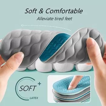 № 8 латексные массажные стельки для обуви, удобные дышащие, поглощающие пот, дезодоранты, амортизирующие мужские и женские подушечки для обуви 35-36 синий