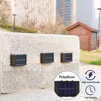 8 LEDs Solar Wall Lamp Up And Down Luminous Solar Lamp Outdoor Waterproof Garden Courtyard Balustrade Decor Atmosphere Lights 1 PC белый