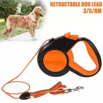 8 m Extendable Dog Leash Duty Pet Walking Leash with Strong Reflective Tape Non-Slip Handle Dog Lead Pets Supplies Dropshipping оранжевый