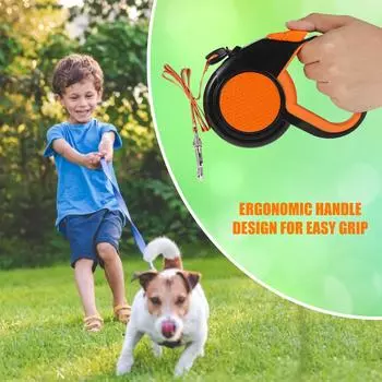 8 m Extendable Dog Leash Duty Pet Walking Leash with Strong Reflective Tape Non-Slip Handle Dog Lead Pets Supplies Dropshipping оранжевый
