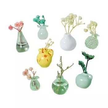 8 маленьких магнитов для ваз, маленькие керамические наклейки на холодильник для ваз, 3D керамические наклейки на холодильник для вазы с растениями для кухни и декора One Size