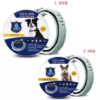 8-месячный ошейник от блох и клещей Товары для домашних животных Ошейник от комаров 62cm