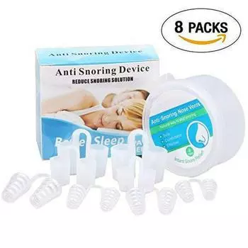 8 мини-зажимов для носа против храпа, силиконовые назальные приспособления 4+4
