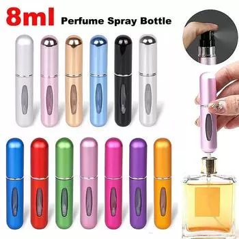8 мл флакон-распылитель для духов, мини-портативный многоразовый алюминиевый флакон-распылитель, контейнер для заправки духов 8ml bright gold