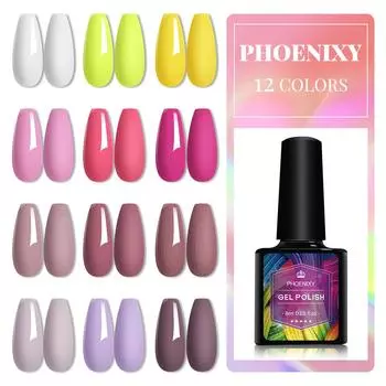 8 мл гель-лак для маникюра для ногтей, полупостоянный верхний слой PHOENIXY, замачиваемый УФ-светодиодный гель Colo 227