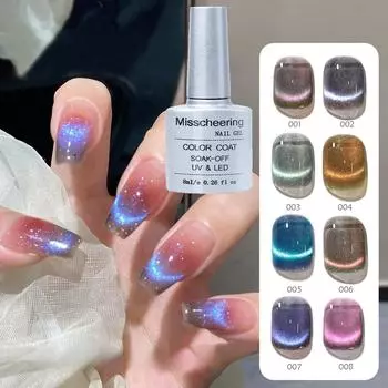 8 мл кошачий глаз магнитный лак для ногтей лазерный магнит синий кристалл УФ-светодиодный лак для ногтей для арт-дизайна маникюра 01