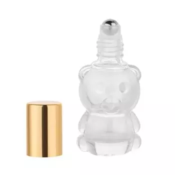 8 мл Маленький Медведь Стеклянный Роликовый Флакон для духов с эфирным маслом Дорожный Многоразовый Роликовый Флакон Косметический Дозирующий Контейнер